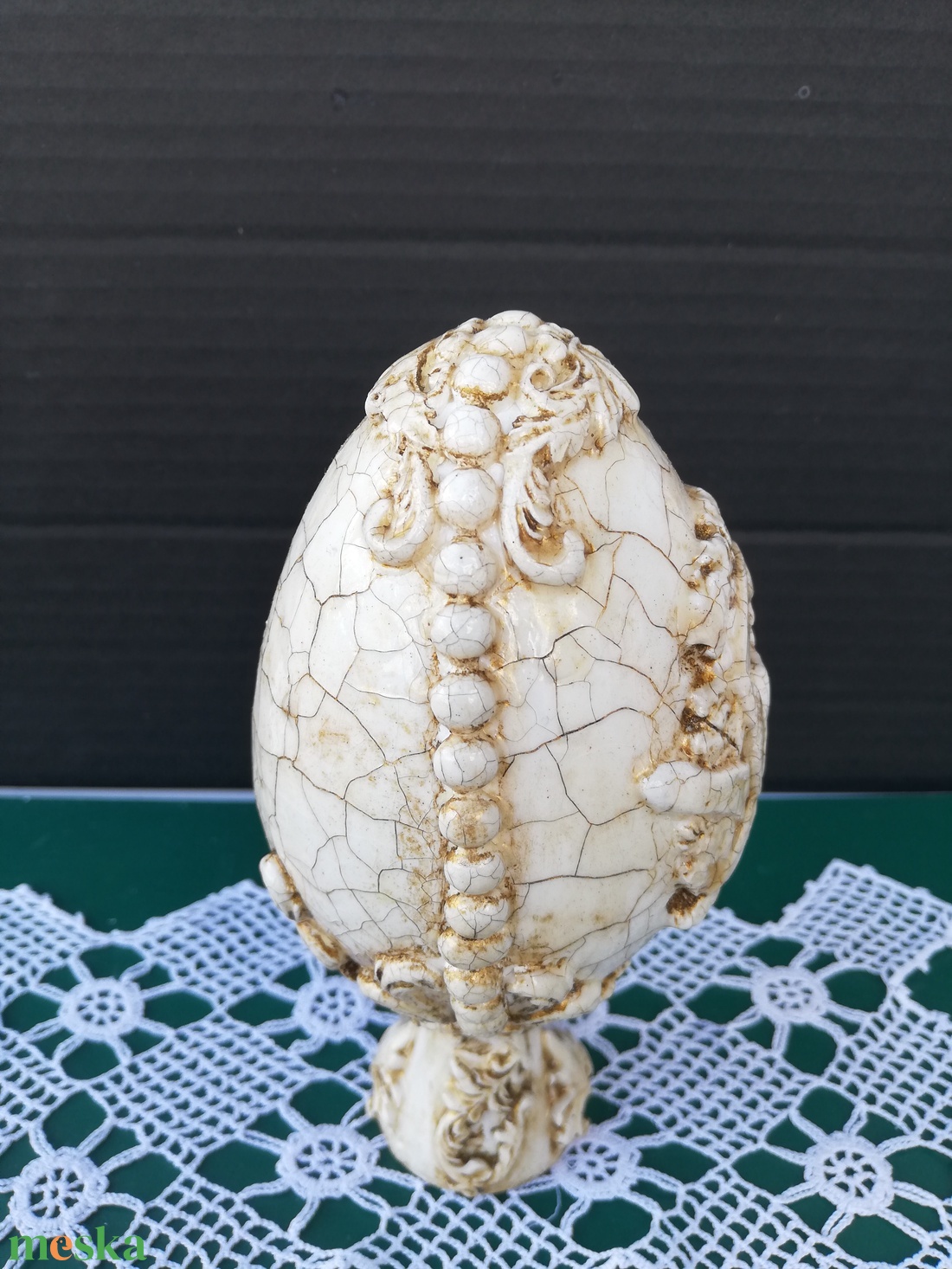 Elefántcsont színű vintage dísz - otthon & életmód - dekoráció - asztal és polc dekoráció - asztaldísz - Meska.hu