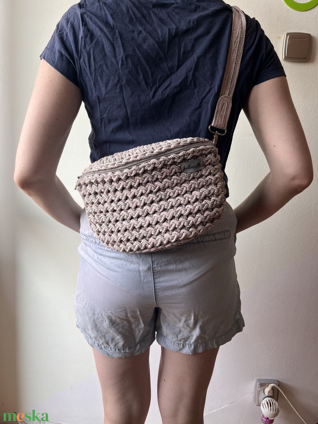 Horgolt cikcakk mintás crossbody táska - táska & tok - övtáska - Meska.hu