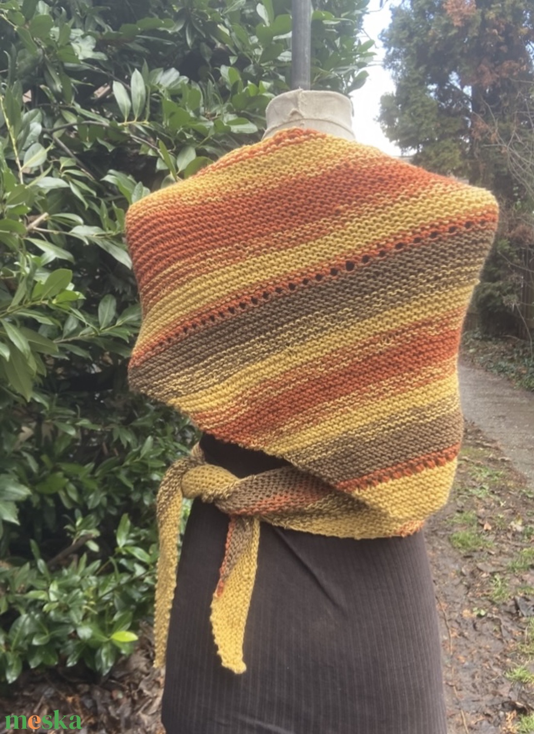 Sütőtök Extra kézzel kötött sálkendő  - ruha & divat - sál, sapka, kendő - sál - Meska.hu