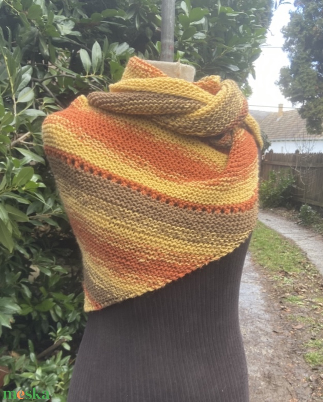 Sütőtök Extra kézzel kötött sálkendő  - ruha & divat - sál, sapka, kendő - sál - Meska.hu