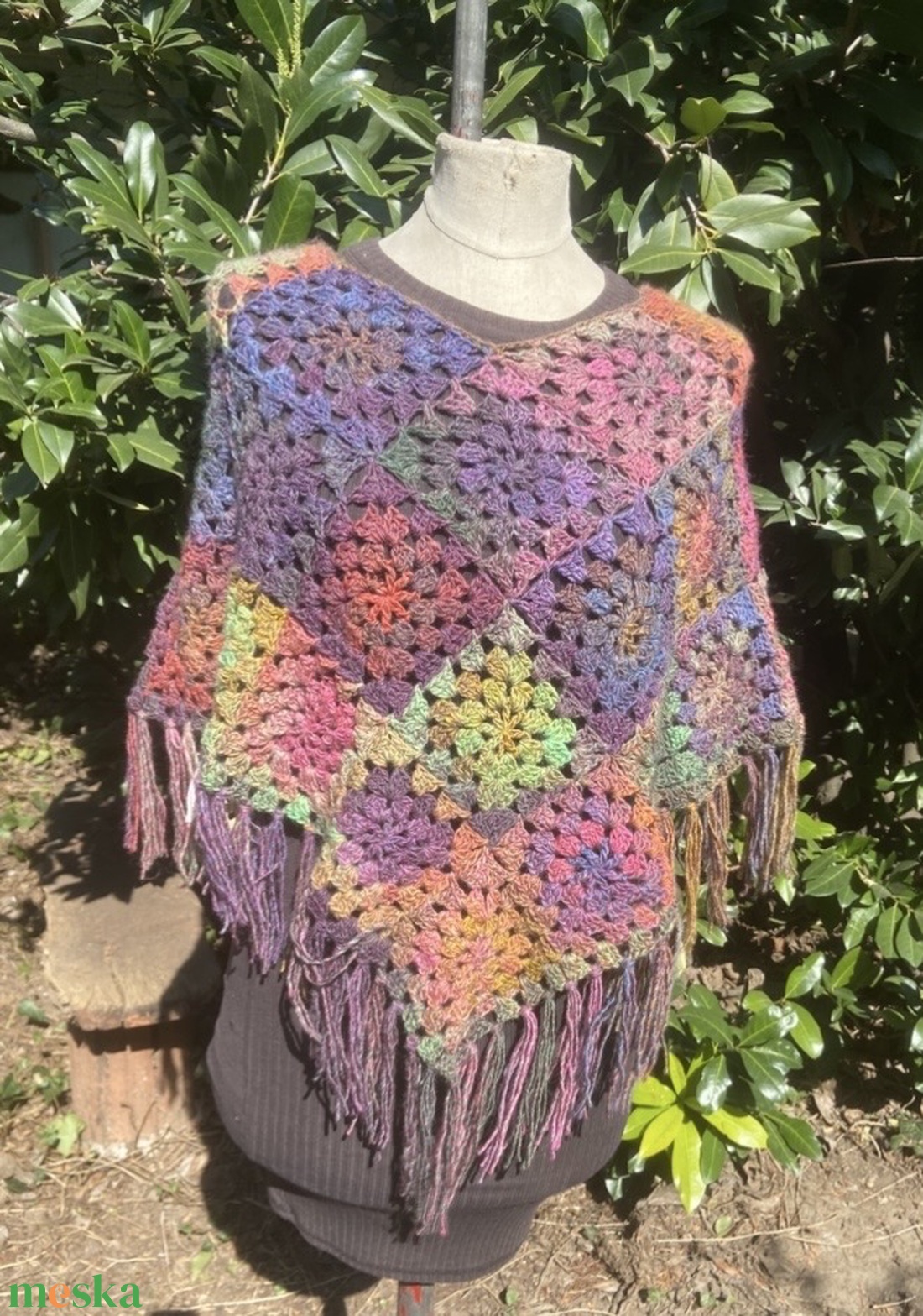 Jazzy Extra Tündér  Poncsó horgolt mandala poncsó - ruha & divat - női ruha - poncsó - Meska.hu