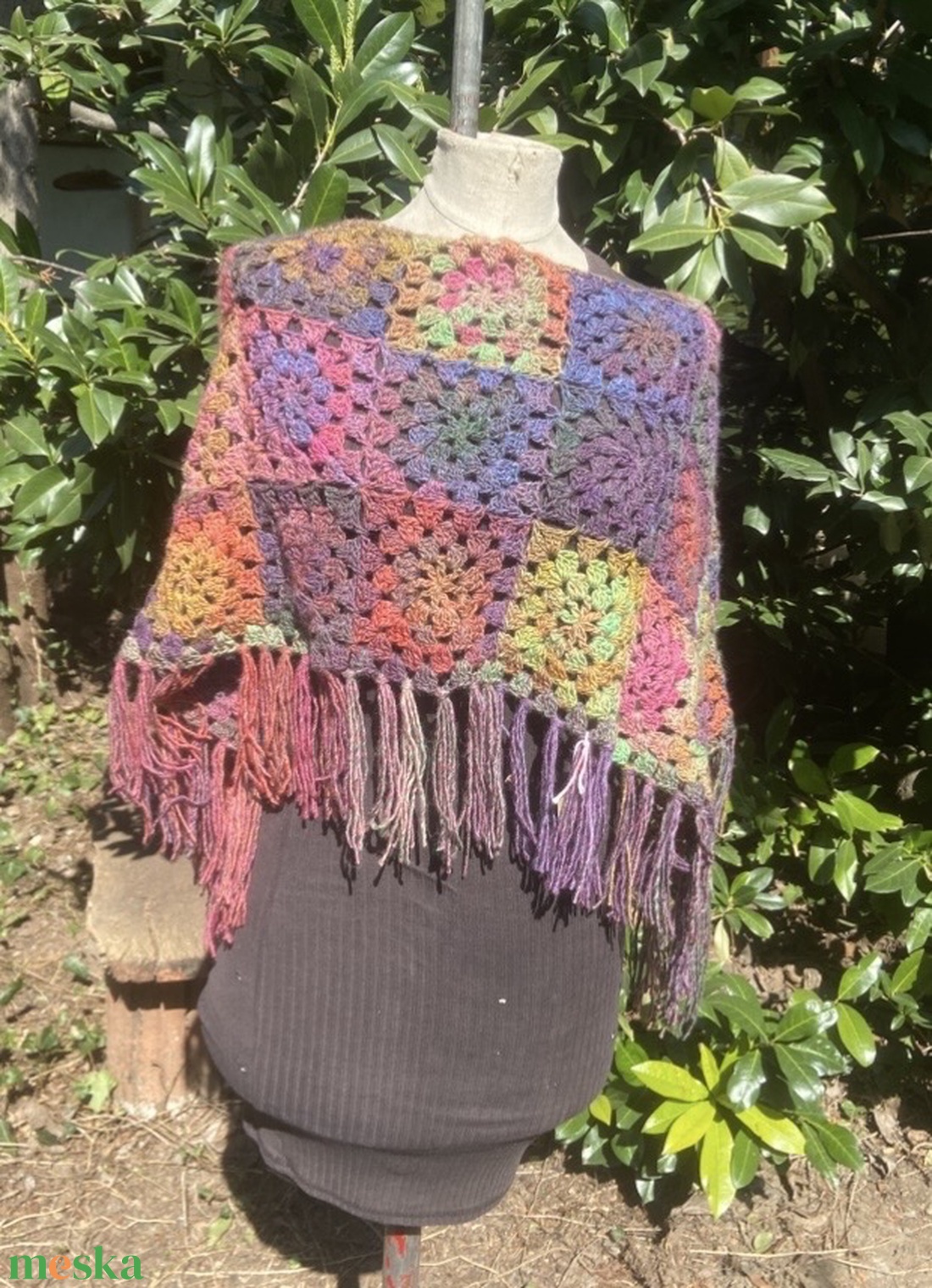 Jazzy Extra Tündér  Poncsó horgolt mandala poncsó - ruha & divat - női ruha - poncsó - Meska.hu