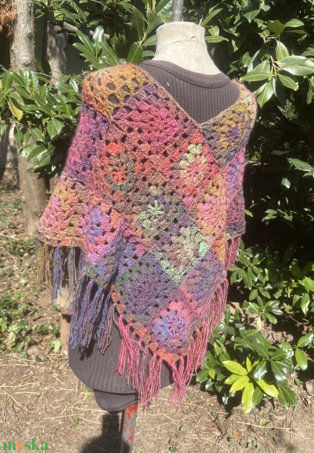 Jazzy Extra Tündér  Poncsó horgolt mandala poncsó - ruha & divat - női ruha - poncsó - Meska.hu