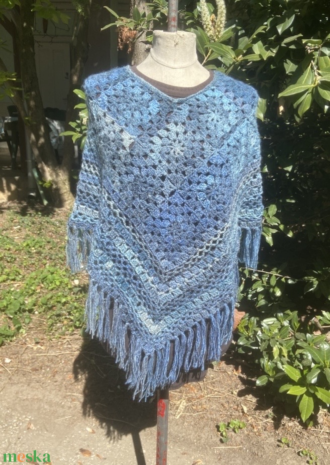 Felhőtánc horgolt poncsó - ruha & divat - női ruha - poncsó - Meska.hu