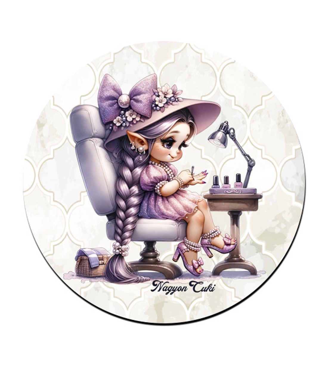 Cuki lila Körmös manólány mintás bögre alátét -  - Meska.hu