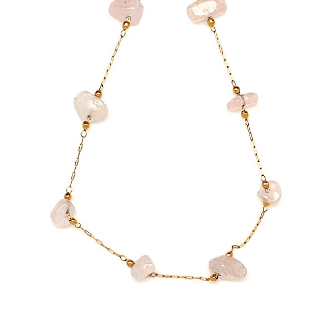 Rózsakvarc splitter nyaklánc arany színű acél láncon 40 cm - ékszer - nyaklánc - Meska.hu Rózsakvarc splitter nyaklánc arany színű acél láncon 40 cm - ékszer - nyaklánc - Meska.hu