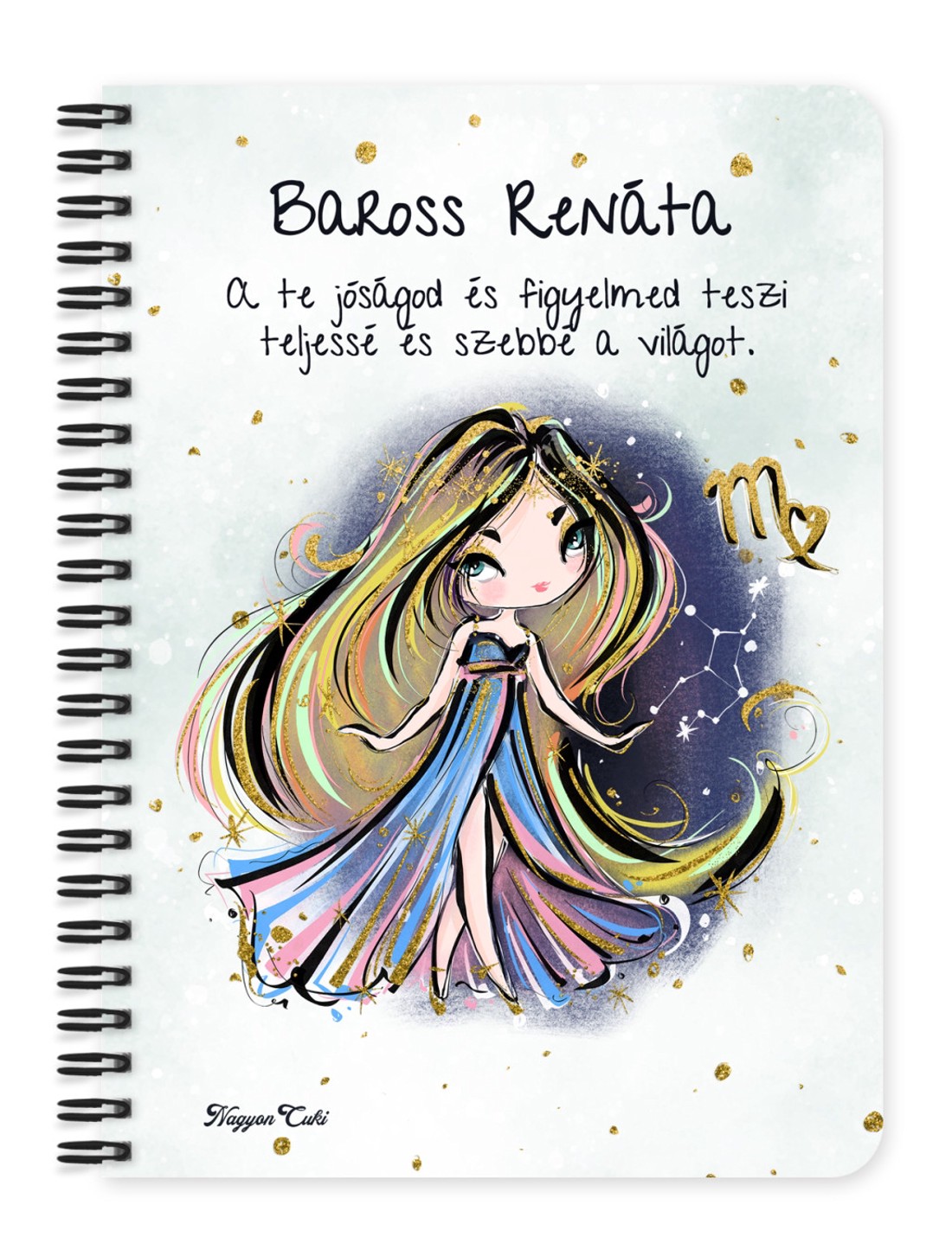 Személyre szabható - Szőke hajú Csini Szűz lány mintás A5-ös füzet - otthon & életmód - papír, írószer - jegyzetfüzet & napló - Meska.hu
