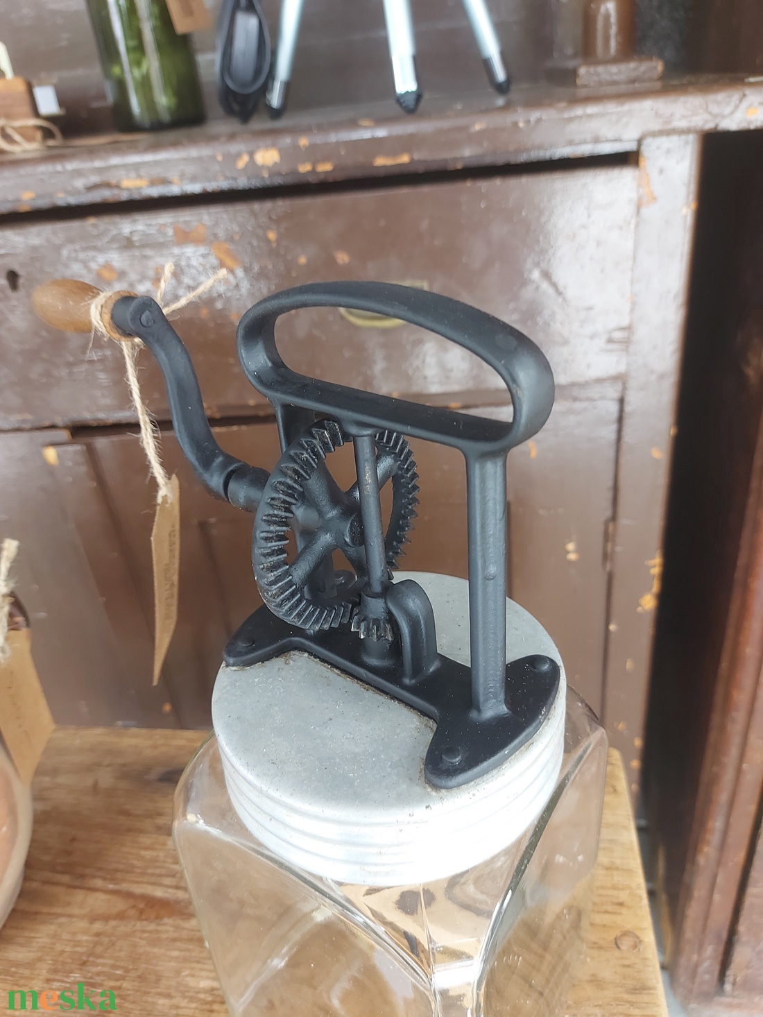 Régi vajköpülő  - esküvő - dekoráció - asztaldísz - Meska.hu