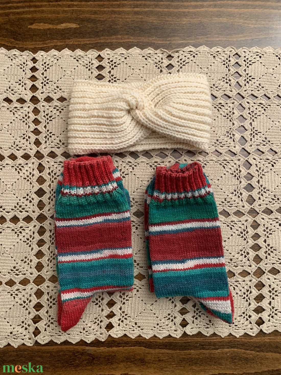 2 pár zokni és fülmelegítő - ruha & divat - cipő & papucs - zokni - Meska.hu