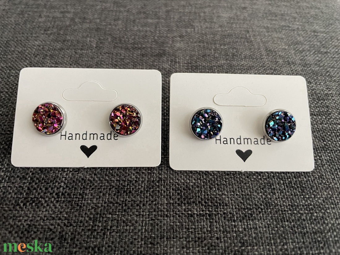 Cabochon stílusú fülbevaló - ékszer - fülbevaló - pötty fülbevaló - Meska.hu