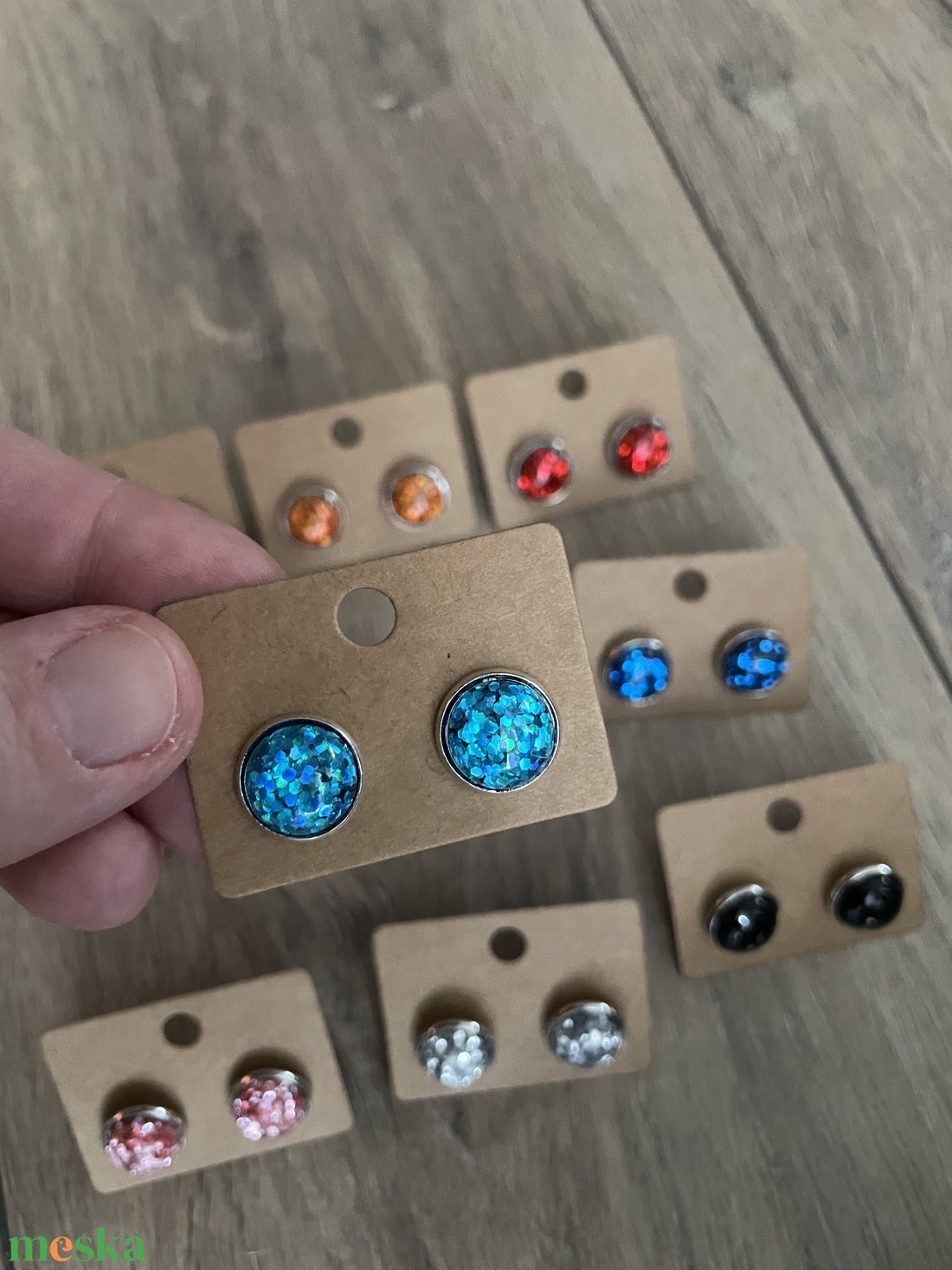 Cabochon stílusú fülbevaló - ékszer - fülbevaló - pötty fülbevaló - Meska.hu