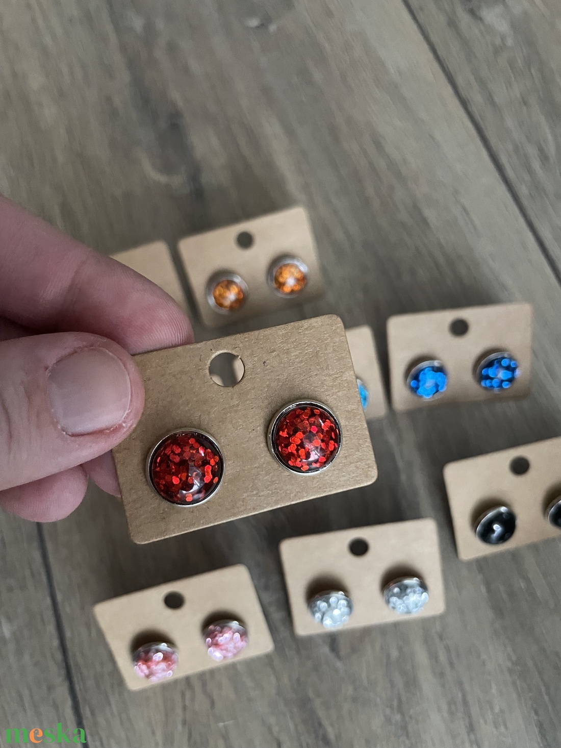 Cabochon stílusú fülbevaló - ékszer - fülbevaló - pötty fülbevaló - Meska.hu