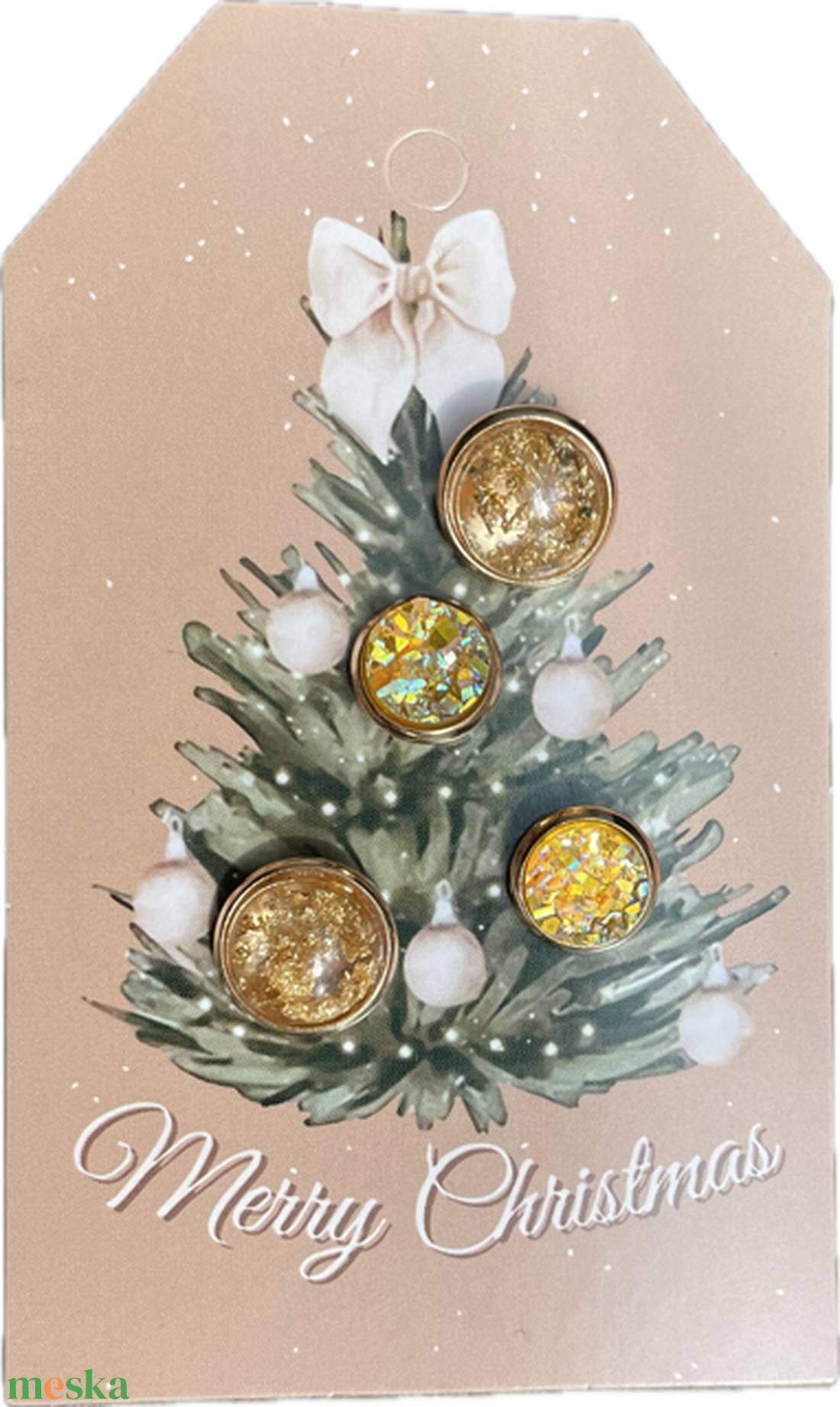 Cabochon stílusú fülbevalók karácsonyi csomagolásban - ékszer - fülbevaló - pötty fülbevaló - Meska.hu