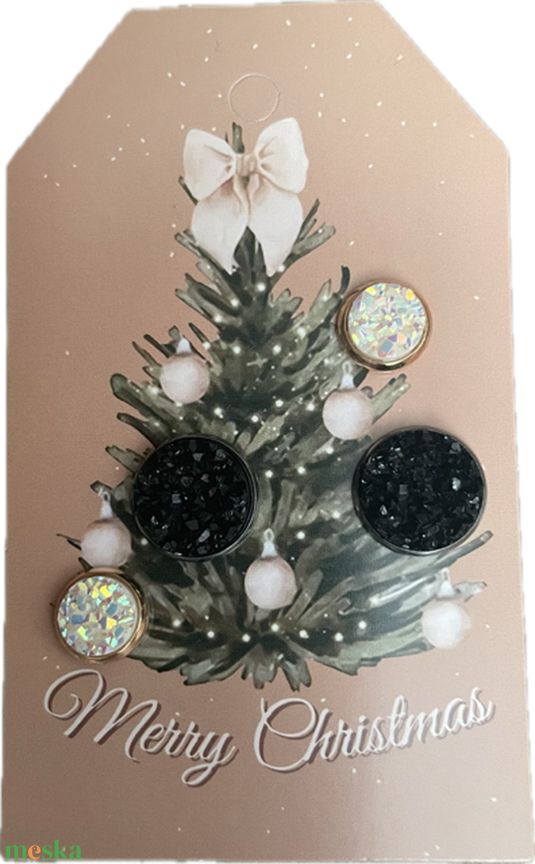 Cabochon stílusú fülbevalók karácsonyi csomagolásban - ékszer - fülbevaló - pötty fülbevaló - Meska.hu