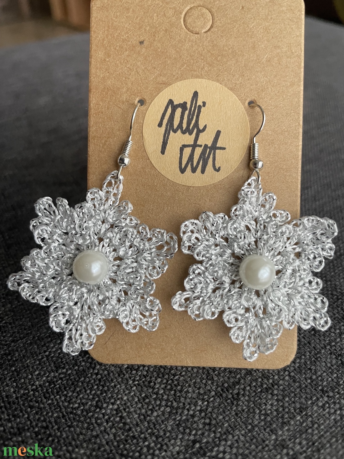 Ezüst csillag fülbevaló - ékszer - fülbevaló - lógó fülbevaló - Meska.hu