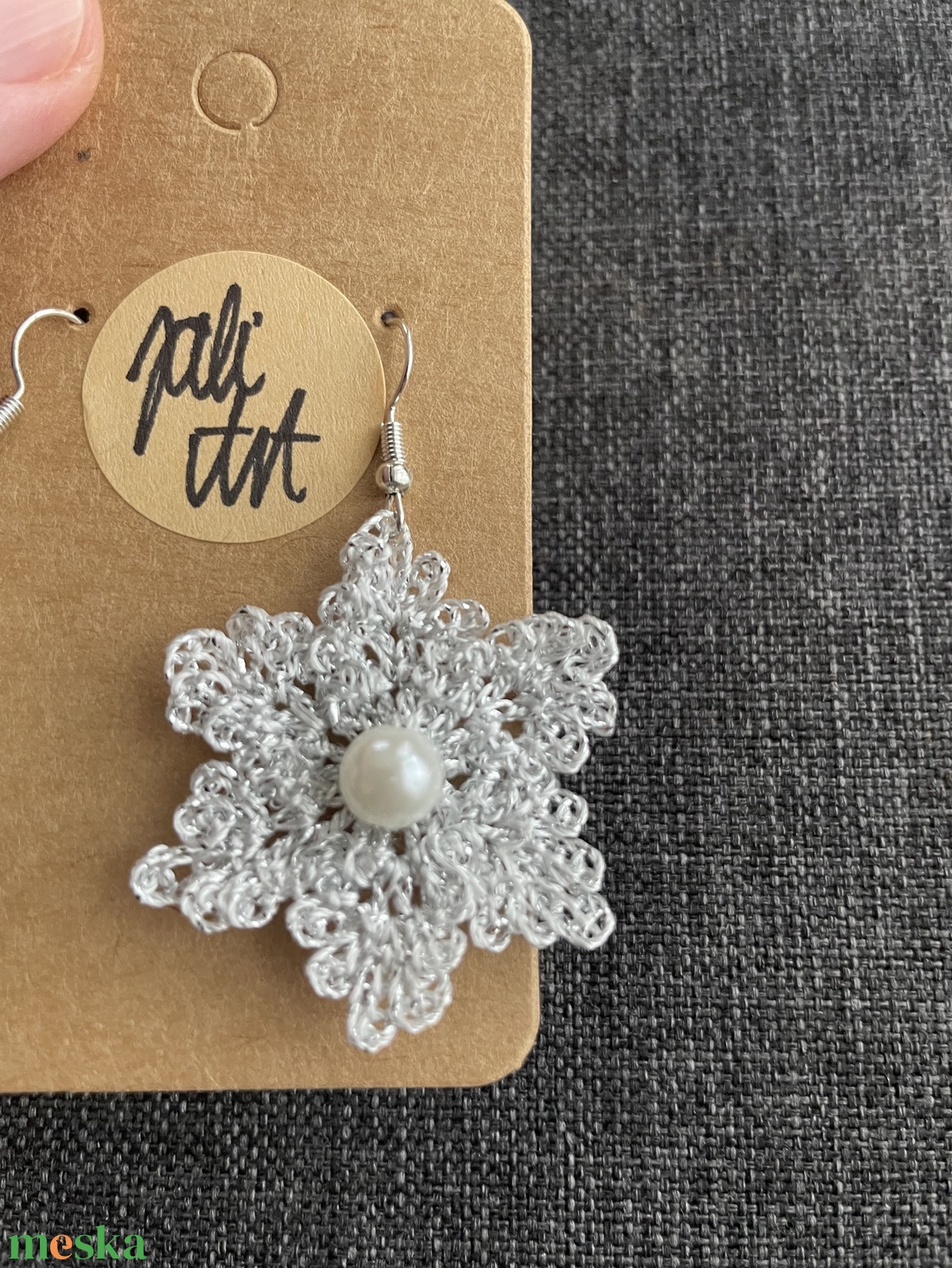 Ezüst csillag fülbevaló - ékszer - fülbevaló - lógó fülbevaló - Meska.hu