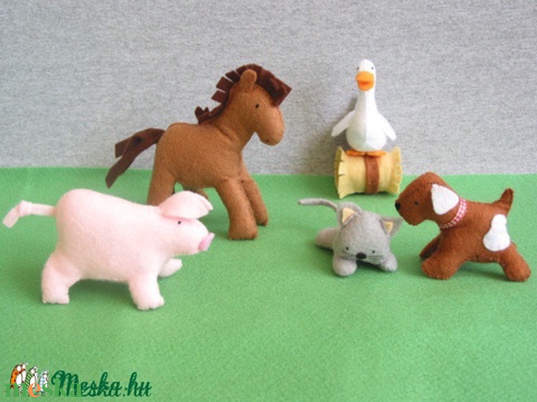 6db-os farm állat szett filcből  -  - Meska.hu