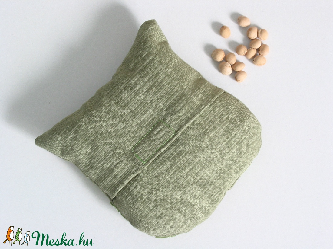 Bagoly doktor- meggymag párna (zöld-pöttyös) -  - Meska.hu