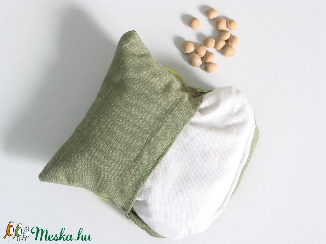 Bagoly doktor- meggymag párna (zöld-pöttyös) -  - Meska.hu