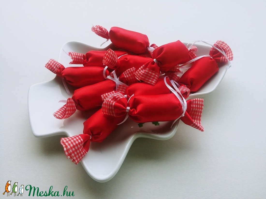 Zselés - kockás textil szaloncukrok (10db) - karácsony - Meska.hu Zselés - kockás textil szaloncukrok (10db) - karácsony - Meska.hu