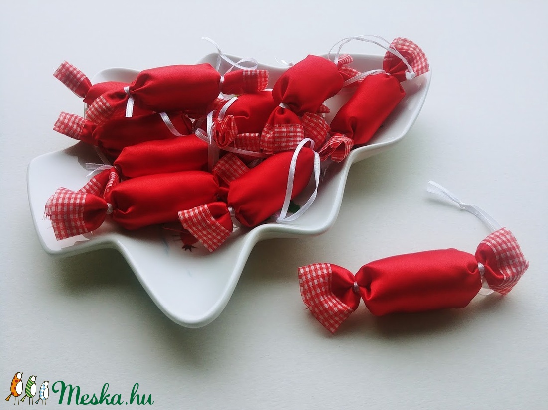 Zselés - kockás textil szaloncukrok (10db) - karácsony - Meska.hu Zselés - kockás textil szaloncukrok (10db) - karácsony - Meska.hu