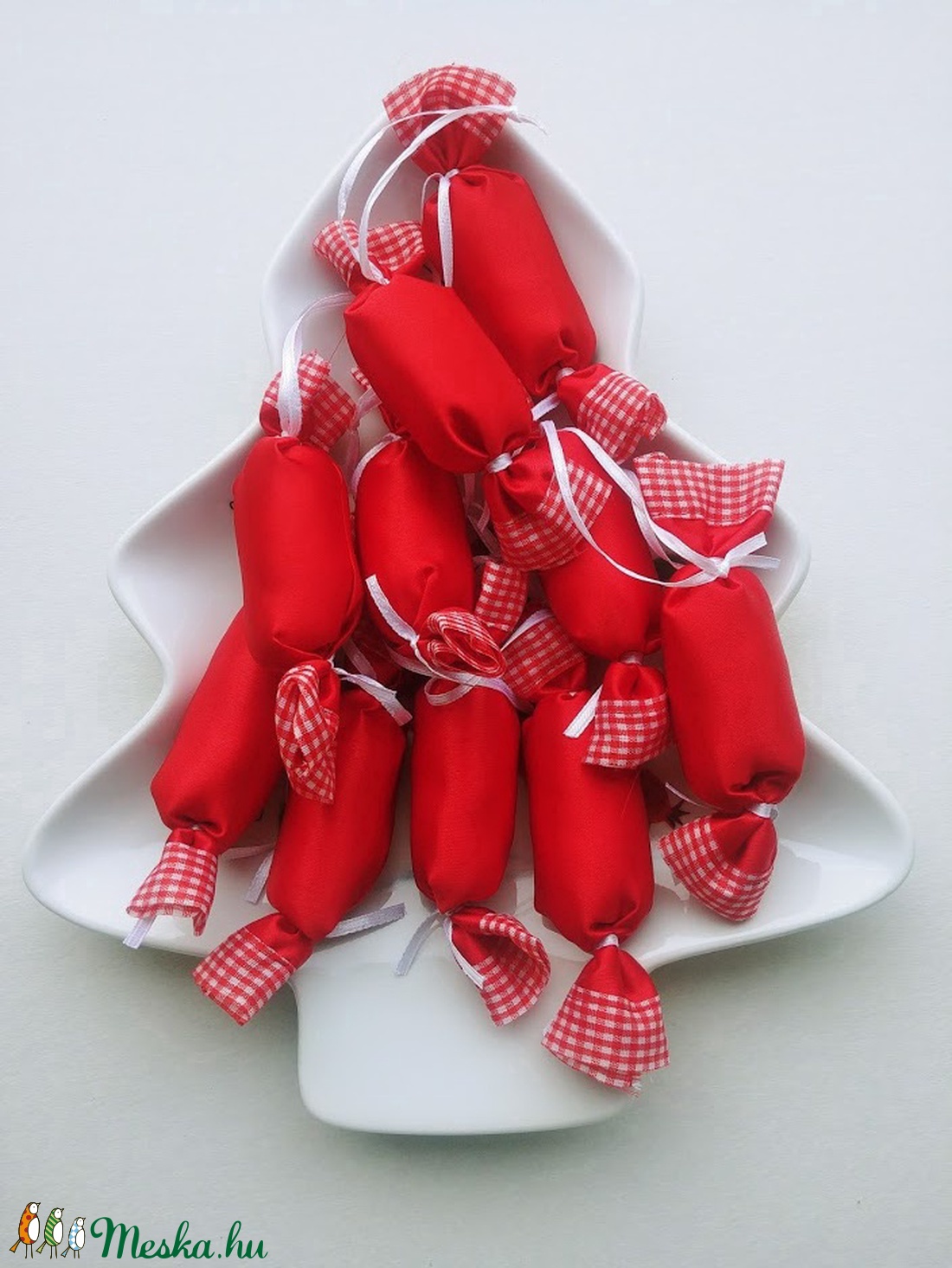 Zselés - kockás textil szaloncukrok (10db) - karácsony - Meska.hu Zselés - kockás textil szaloncukrok (10db) - karácsony - Meska.hu