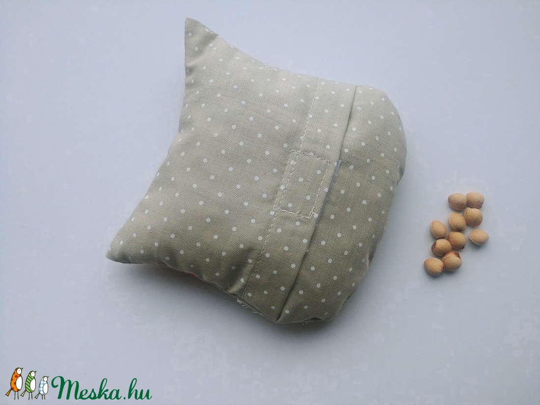 Bagoly doktor- meggymag párna ( piros virágos- drapp pöttyös) - szépségápolás - egészségmegőrzési kellékek - Meska.hu