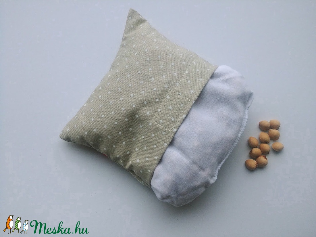 Bagoly doktor- meggymag párna ( piros virágos- drapp pöttyös) - szépségápolás - egészségmegőrzési kellékek - Meska.hu