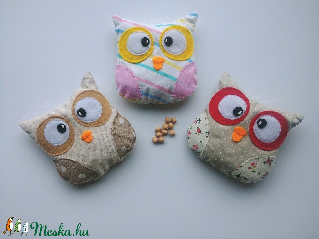 Bagoly doktor- meggymag párna ( piros virágos- drapp pöttyös) - szépségápolás - egészségmegőrzési kellékek - Meska.hu