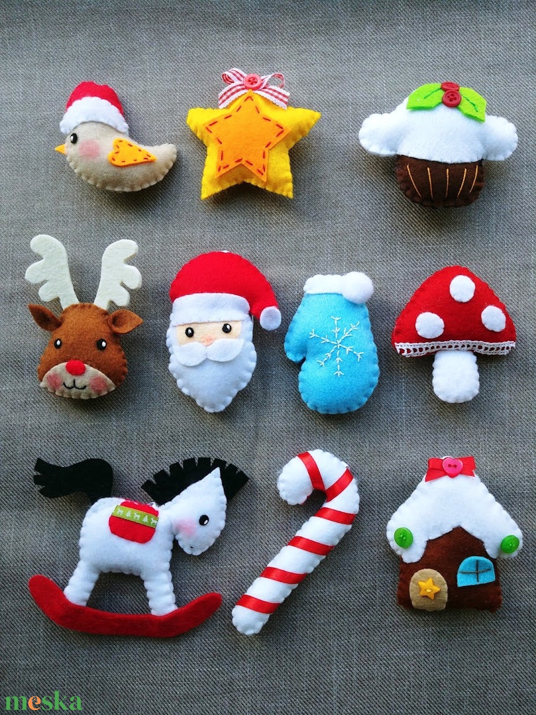 Egyedi filc karácsonyi dekorációs csomag 1. - karácsony - karácsonyi lakásdekoráció - karácsonyfadíszek - Meska.hu