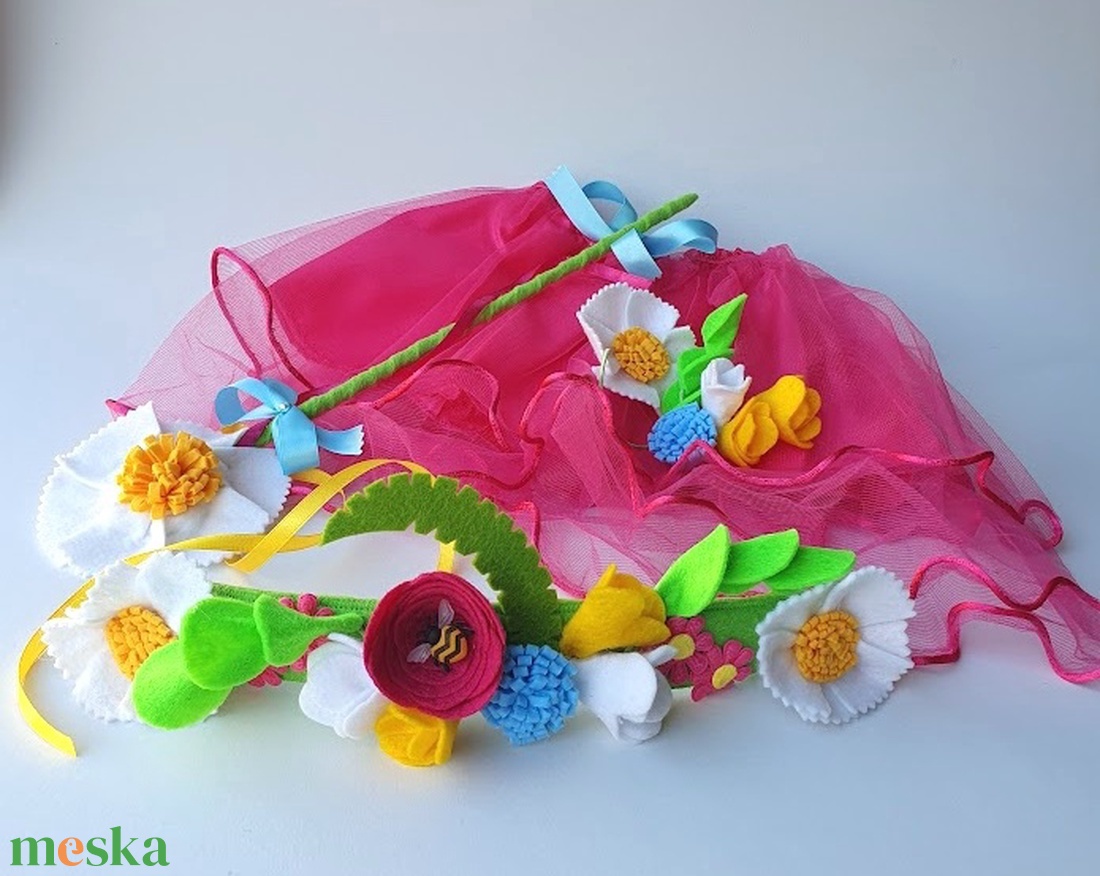 Virágtündér farsangi jelmez szett  RENDELHETŐ!!! - ruha & divat - jelmez & álarc - jelmez - Meska.hu