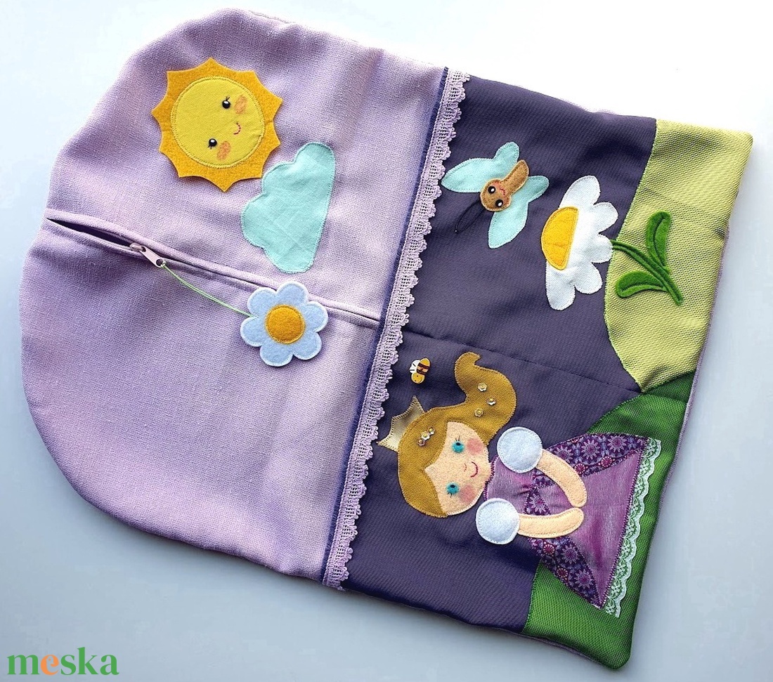 Ovizsák és tornazsák szett mosolygós királylánnyal és pillangóval - Azonnal vihető! - játék & sport - ovis felszerelés - ovis szett - Meska.hu