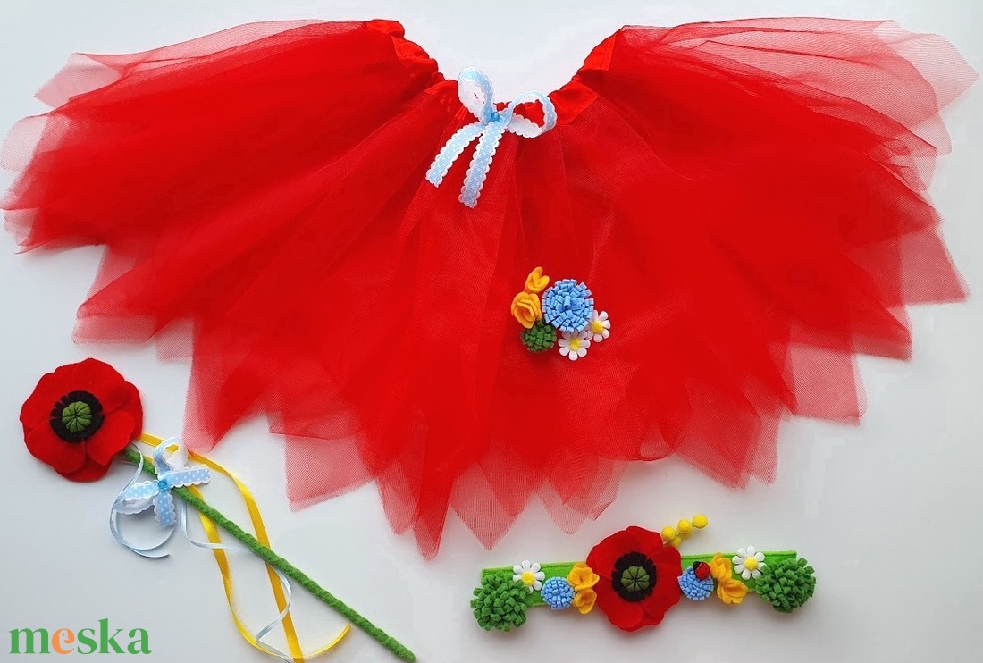 Pipacs tündér farsangi jelmez szett �RENDELHETŐ! - ruha & divat - jelmez & álarc - jelmez - Meska.hu