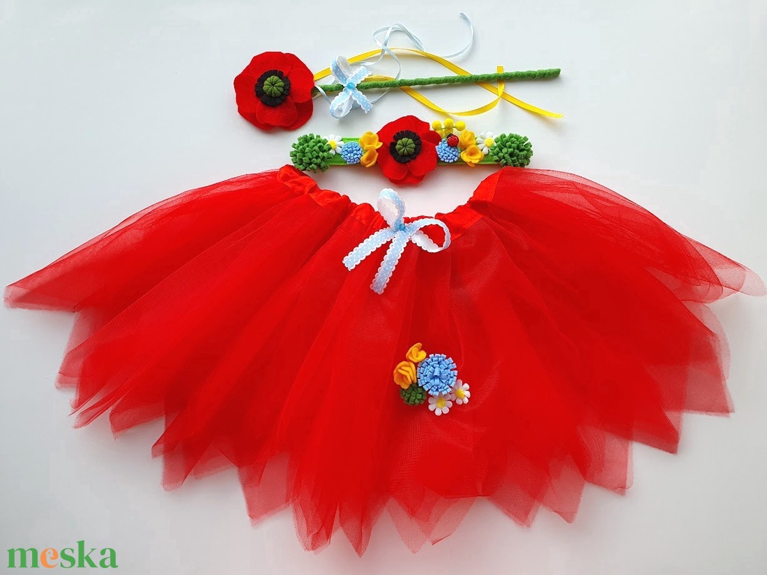 Pipacs tündér farsangi jelmez szett �RENDELHETŐ! - ruha & divat - jelmez & álarc - jelmez - Meska.hu