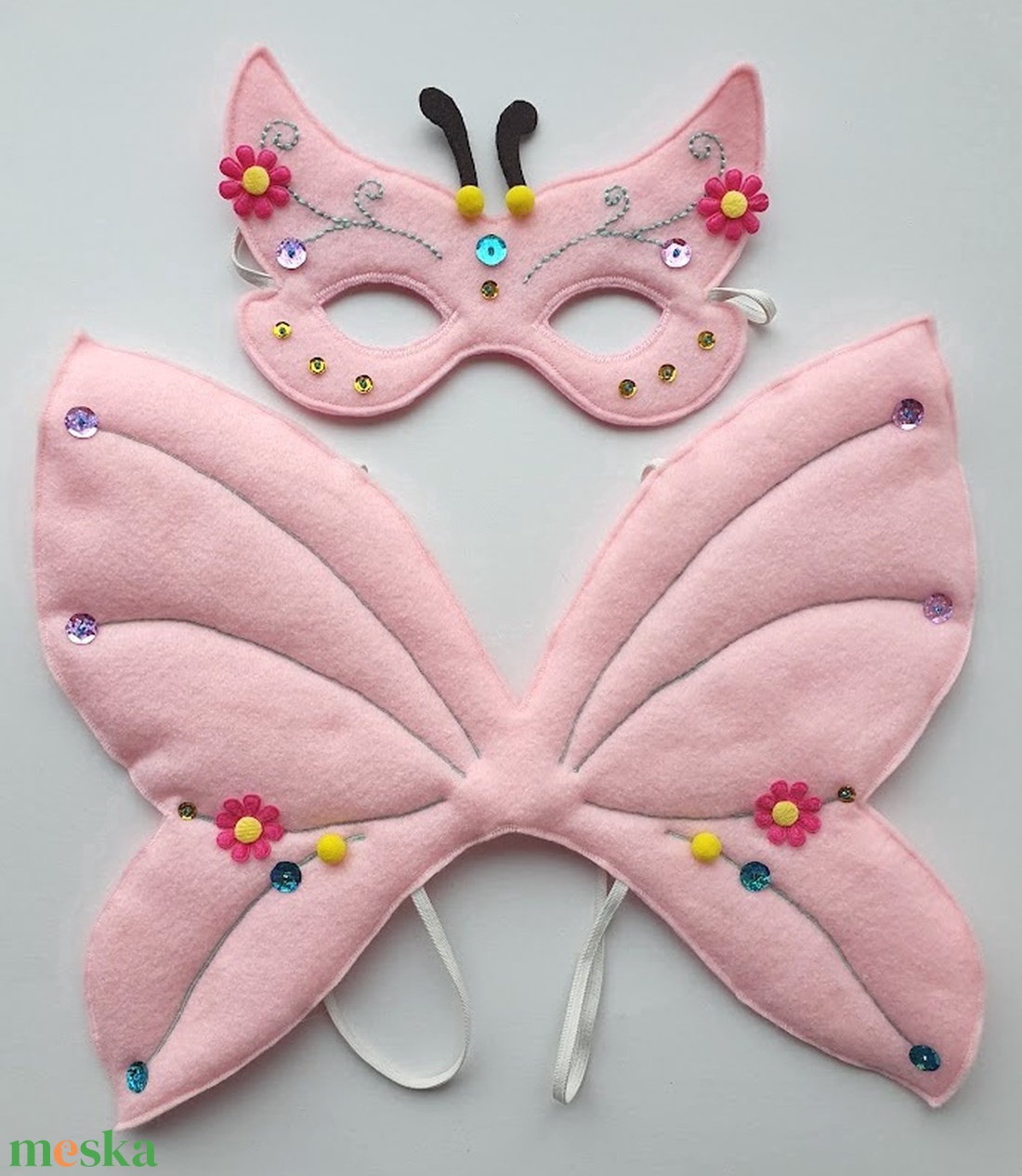 Tündérpillangó farsangi jelmez szett (álarc+szárny)- RENDELHETŐ! - ruha & divat - jelmez & álarc - jelmez - Meska.hu