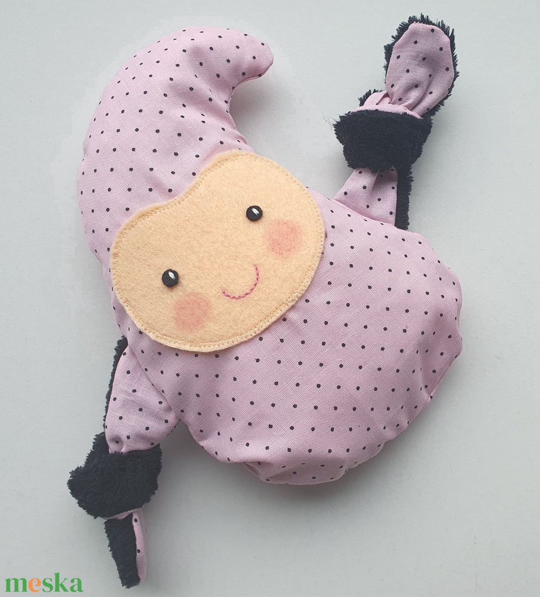 Manócska- cseresznyemag párna (rózsaszín-pöttyös) - játék & sport - plüssállat & játékfigura - manó - Meska.hu