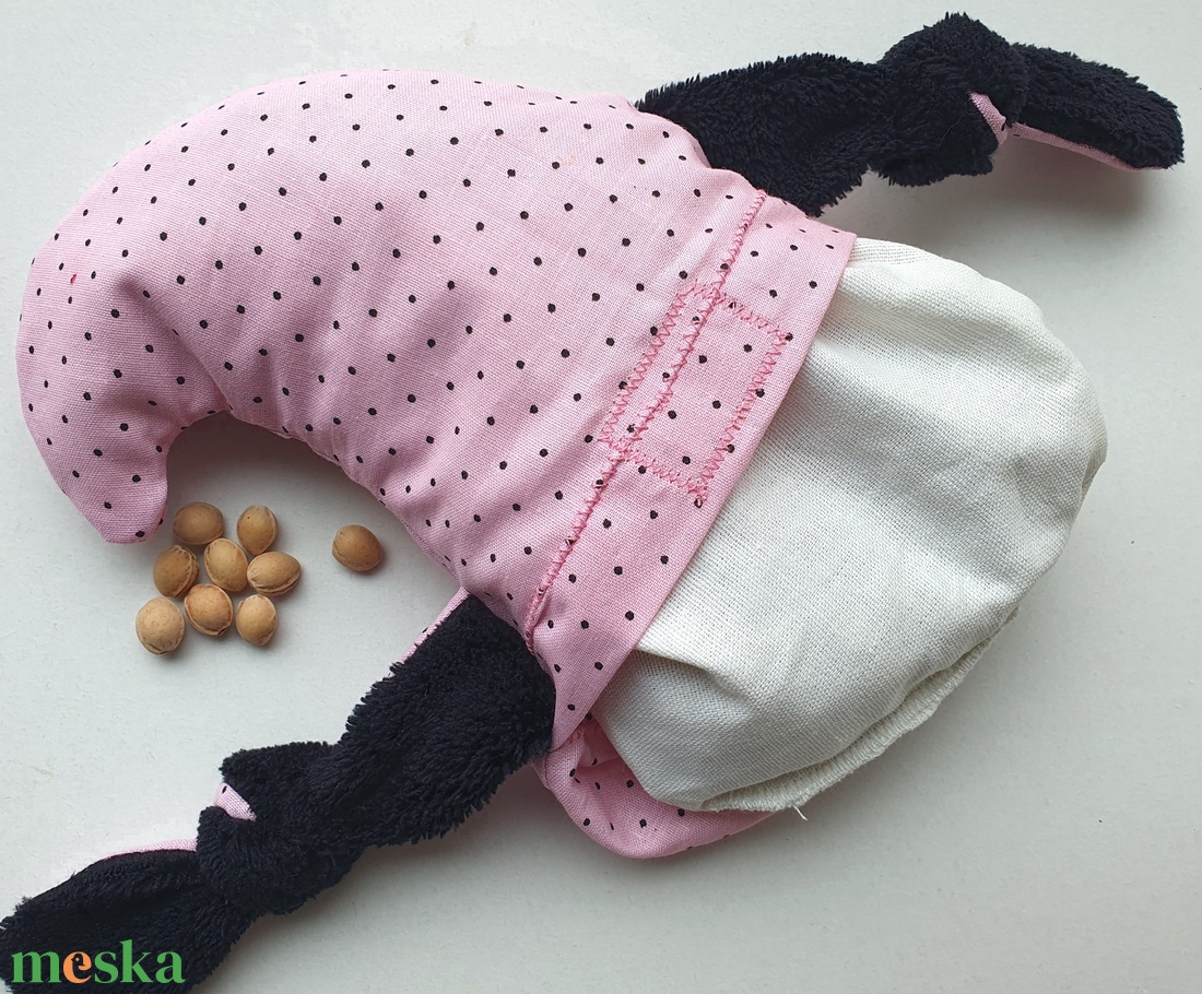 Manócska- cseresznyemag párna (rózsaszín-pöttyös) - játék & sport - plüssállat & játékfigura - manó - Meska.hu