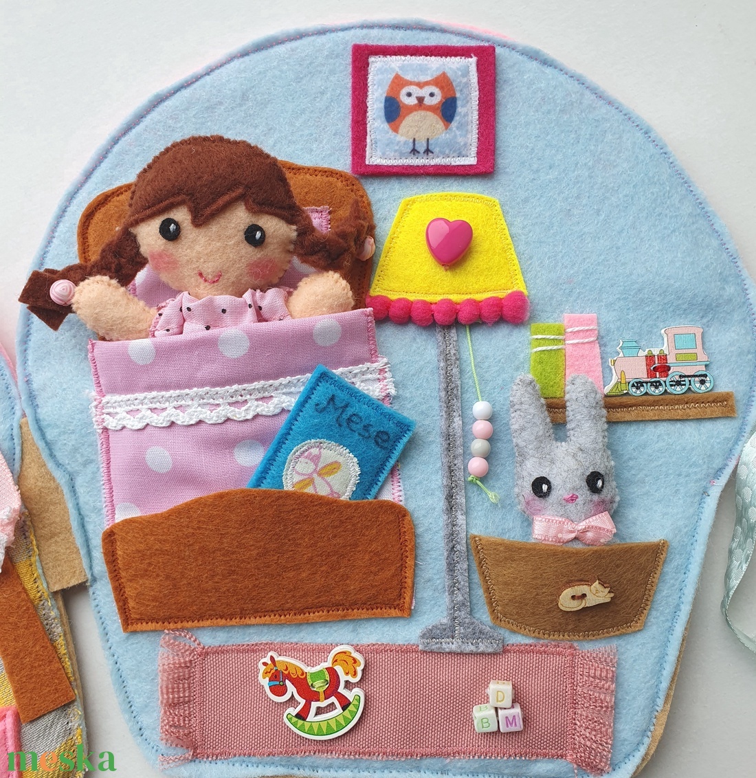  Borka baba muffin házikója- játszókönyvecske öltötztetős babával és kisnyuszival - AZONNAL VIHETŐ! - játék & sport - textilkönyv & babakönyv - Meska.hu