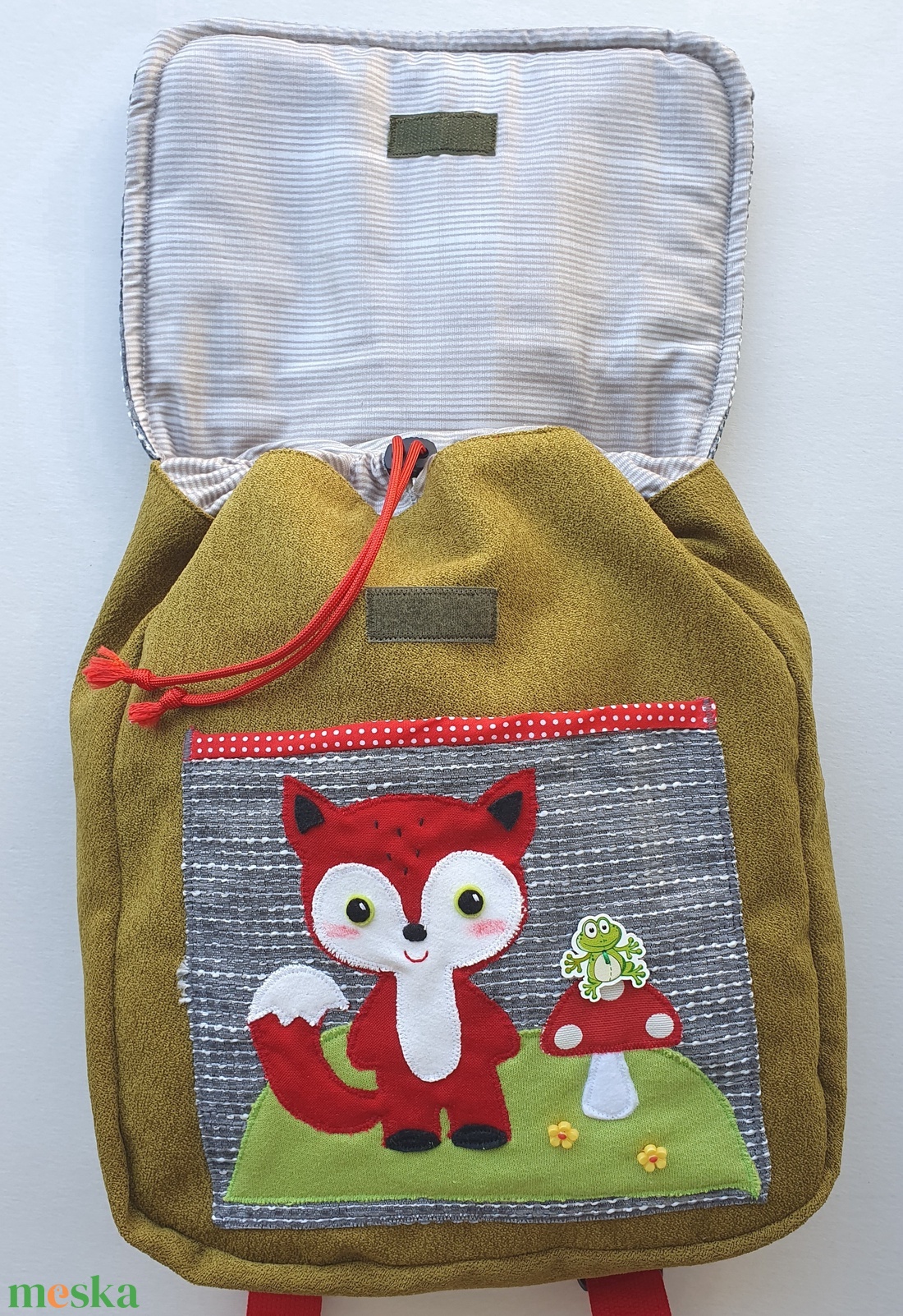 Kisrókás-gombás-napocskás hátizsák -AZONNAL VIHETŐ! - táska & tok - hátizsák - kishátizsák - Meska.hu