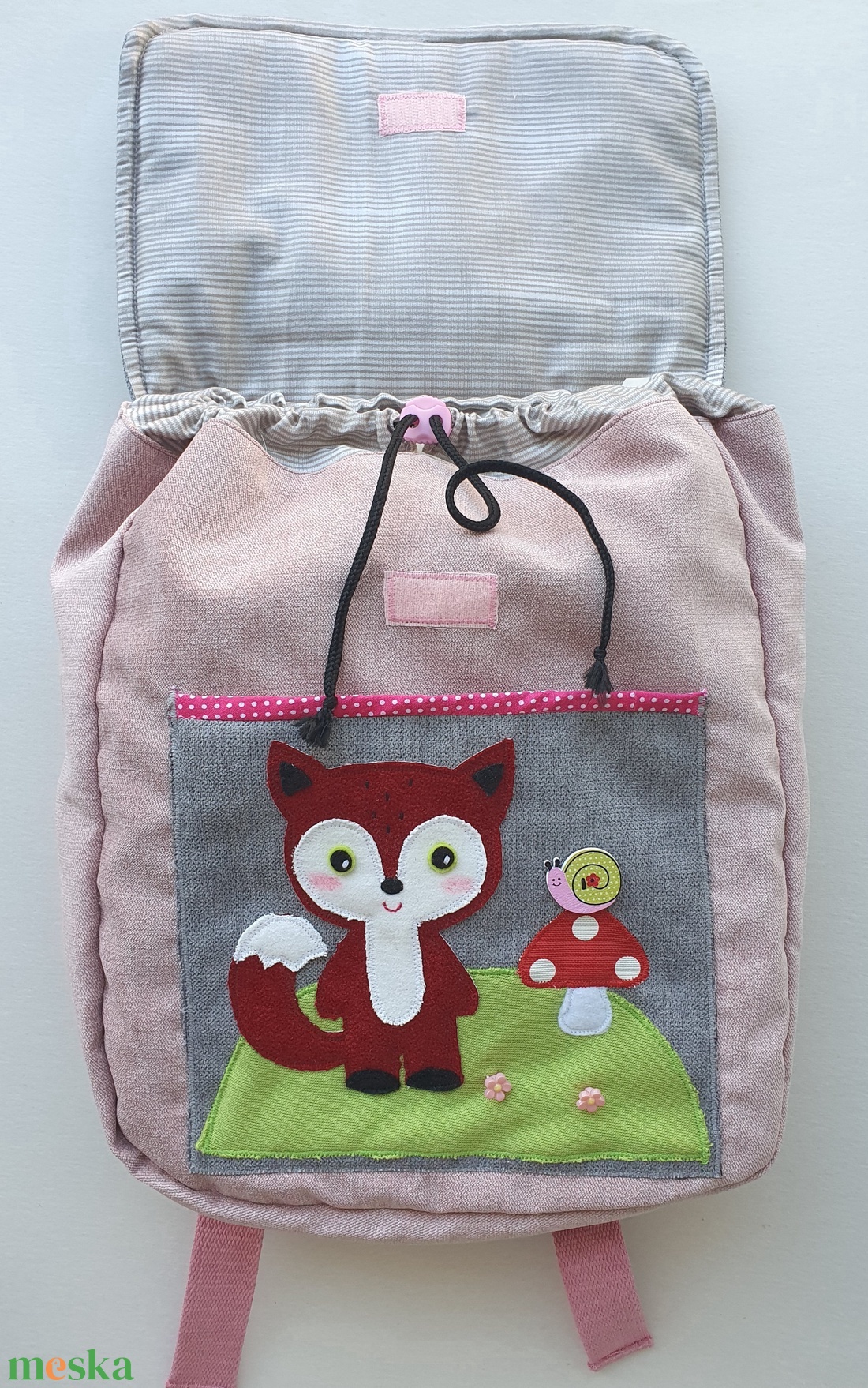 Kisrókás-gombás-napocskás hátizsák -AZONNAL VIHETŐ! - táska & tok - hátizsák - kishátizsák - Meska.hu