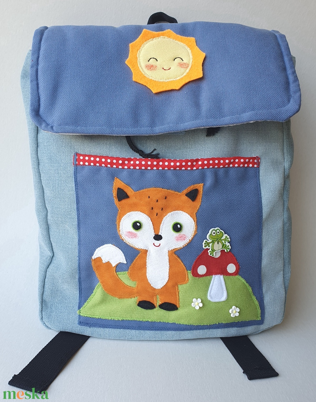 Kisrókás-gombás-napocskás hátizsák -AZONNAL VIHETŐ! - táska & tok - hátizsák - kishátizsák - Meska.hu