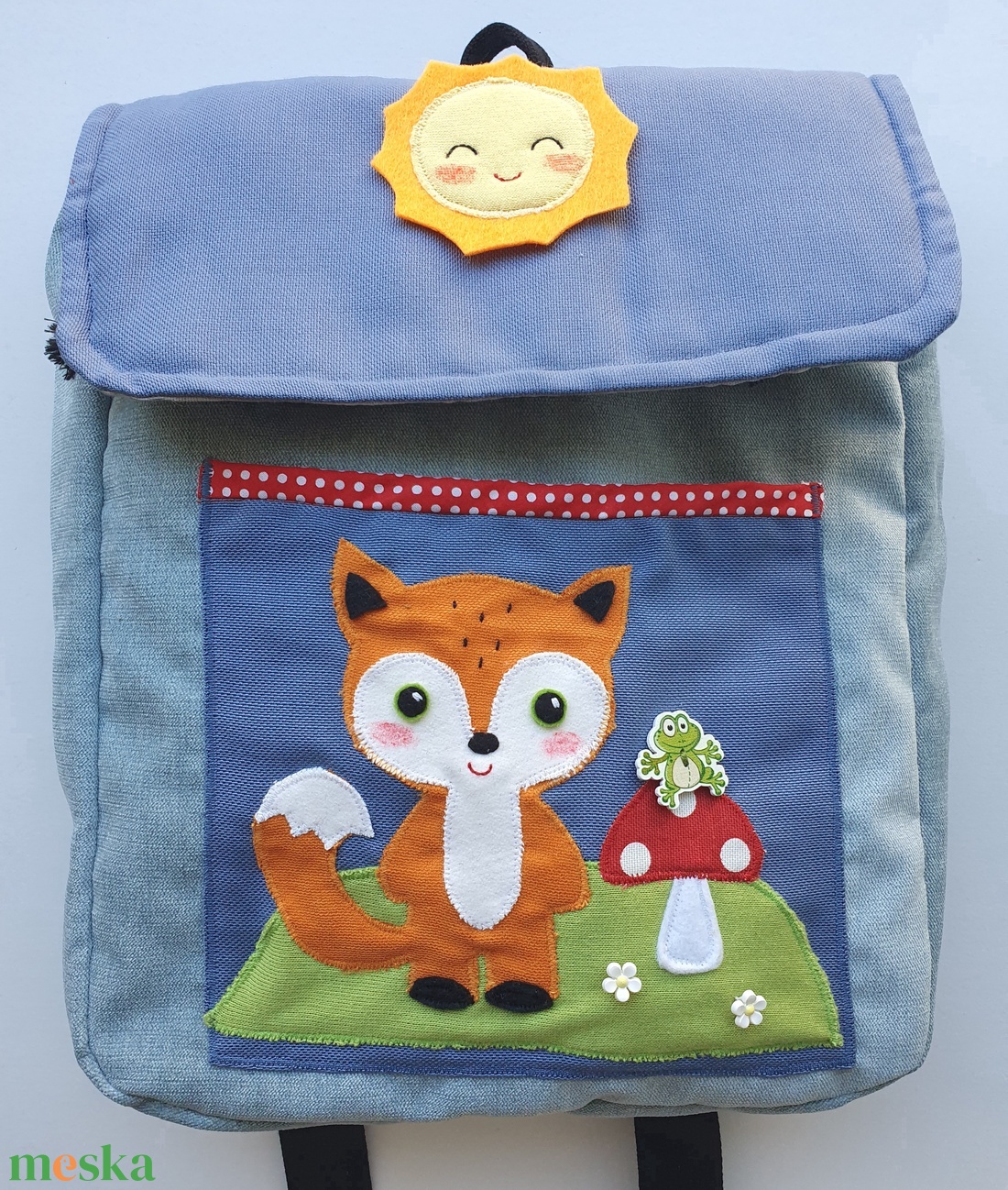 Kisrókás-gombás-napocskás hátizsák -AZONNAL VIHETŐ! - táska & tok - hátizsák - kishátizsák - Meska.hu