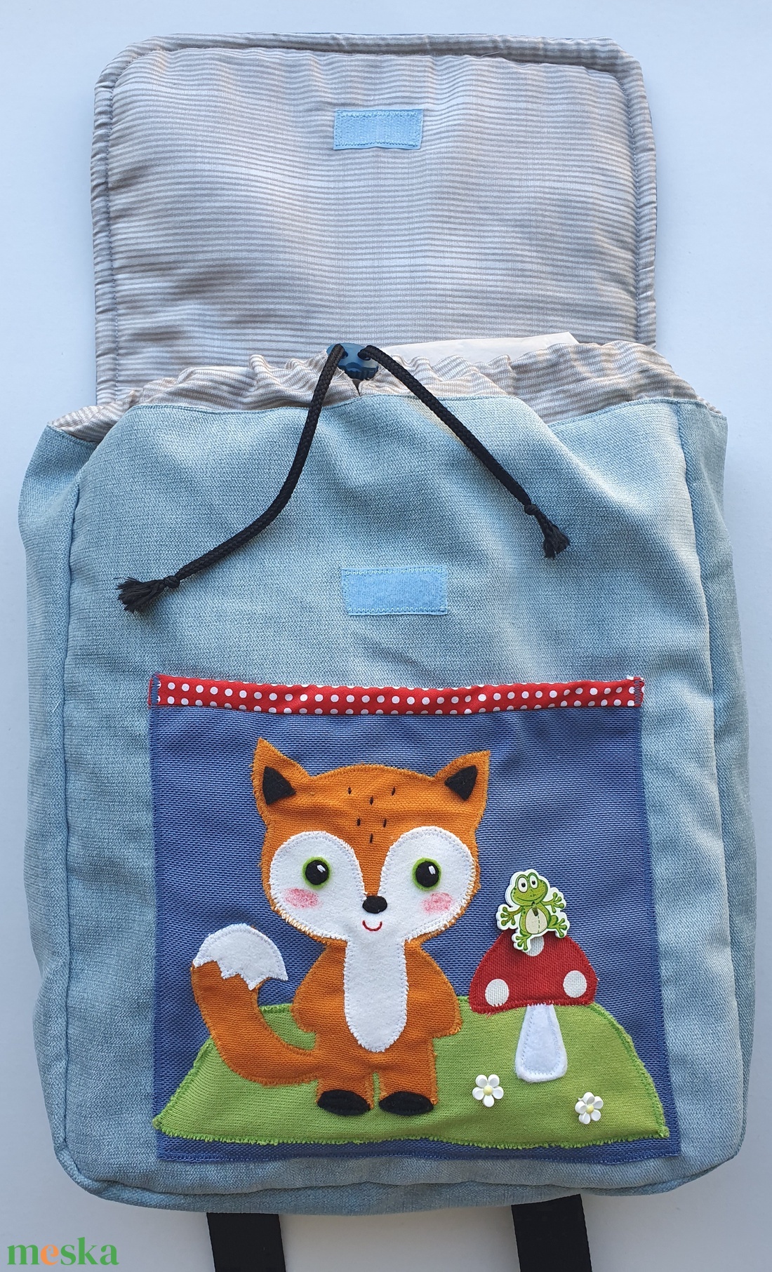 Kisrókás-gombás-napocskás hátizsák -AZONNAL VIHETŐ! - táska & tok - hátizsák - kishátizsák - Meska.hu