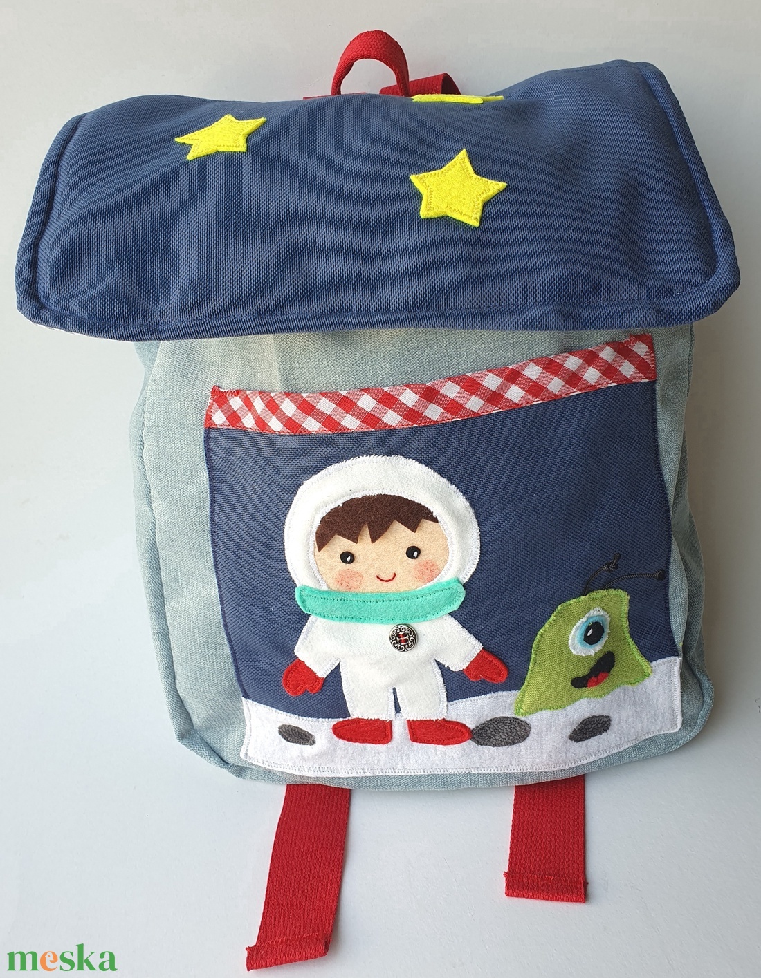 Űrhajós-űrlényes hátizsák -AZONNAL VIHETŐ! - táska & tok - hátizsák - kishátizsák - Meska.hu