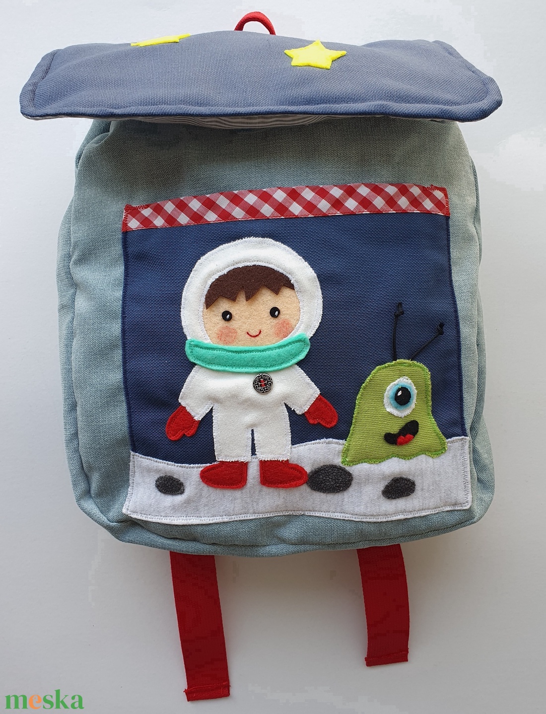 Űrhajós-űrlényes hátizsák -AZONNAL VIHETŐ! - táska & tok - hátizsák - kishátizsák - Meska.hu