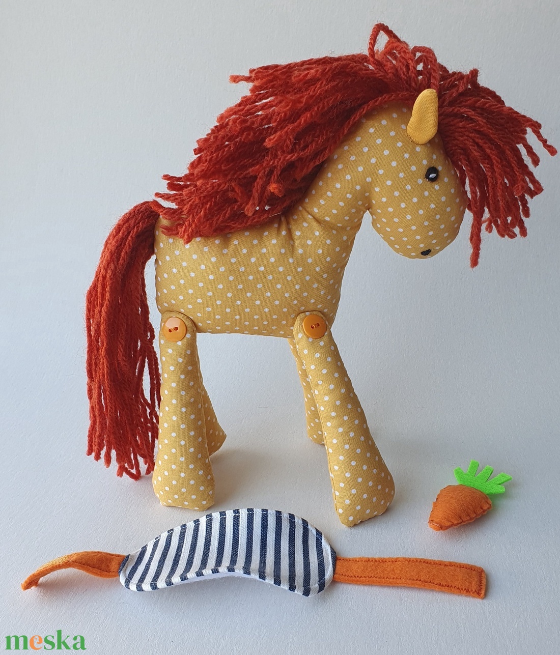 Fanta - cuki lovacska répával és levehető nyereggel AZONNAL VIHETŐ! - játék & sport - plüssállat & játékfigura - ló - Meska.hu