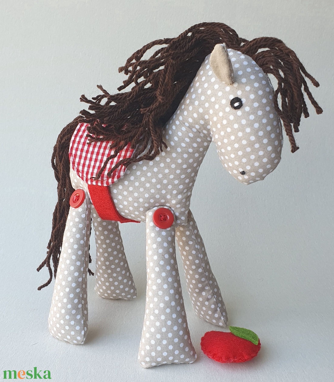 Alma - cuki lovacska almával és levehető nyereggel AZONNAL VIHETŐ! - játék & sport - plüssállat & játékfigura - ló - Meska.hu