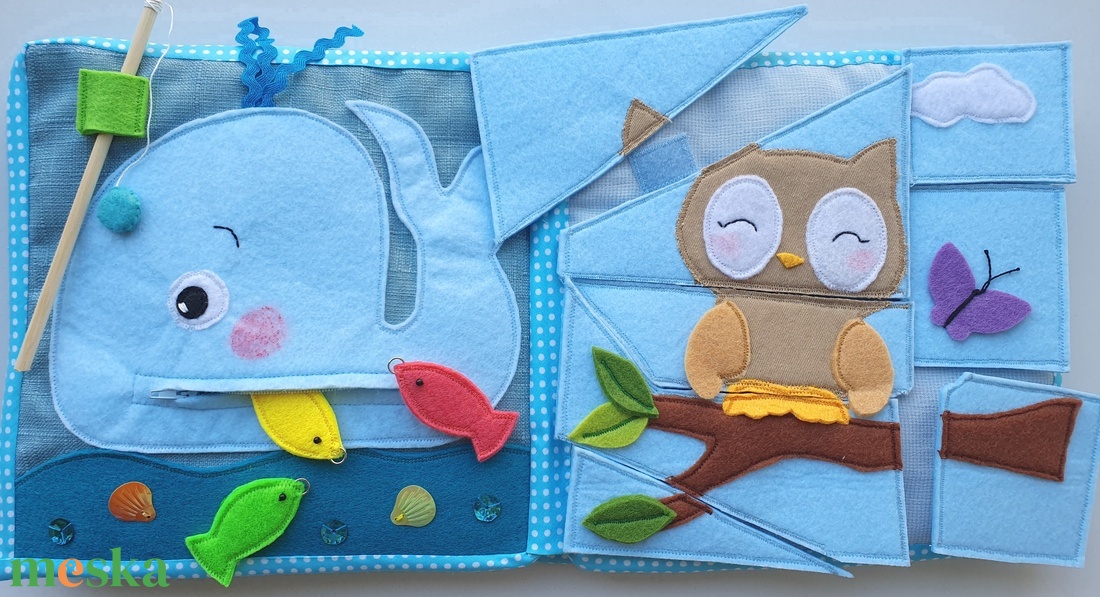 Gomba házikós okoskönyv- kreatív textilkönyv  AZONNAL VIHETŐ! - baba - mama - baba játékok - textilkönyv & babakönyv - Meska.hu