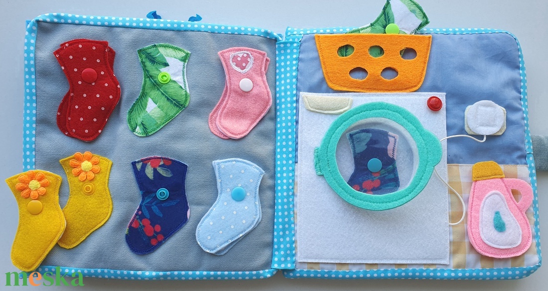 Gomba házikós okoskönyv- kreatív textilkönyv  AZONNAL VIHETŐ! - baba - mama - baba játékok - textilkönyv & babakönyv - Meska.hu