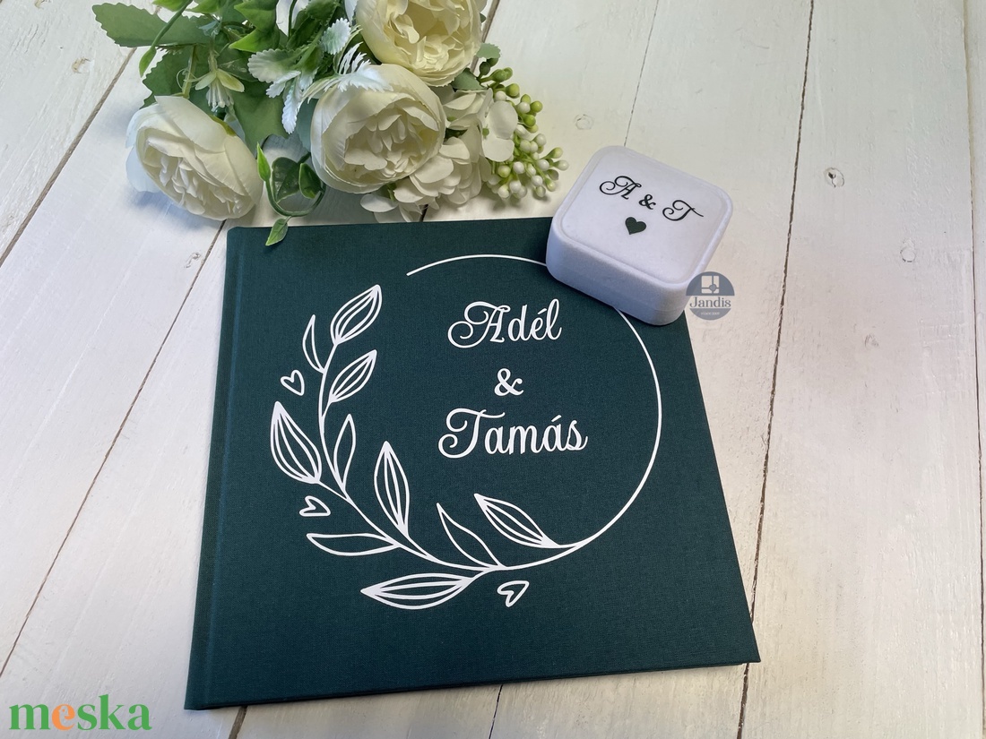 Esküvői vendégkönyv és gyűrűtartó szett - esküvő - emlék & ajándék - vendégkönyv - Meska.hu